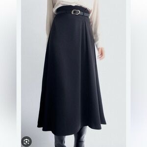 ZARA MIDI SKIRT WITH BELT